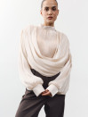 Блуза 458 Tencel Drape из тенсела в цвете айвори