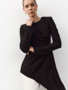 Шоколадная кофта Asymmetry 453 из костюмной ткани.