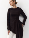 Шоколадная кофта Asymmetry 453 из костюмной ткани.