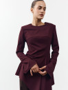 Бордовая кофта Asymmetry 453 из костюмной ткани. Бордовая кофта Asymmetry 453 из костюмной ткани.