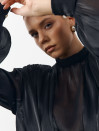 Черная блуза 458 Tencel Drape из тенсела Черная блуза 458 Tencel Drape из тенсела