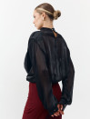 Черная блуза 458 Tencel Drape из тенсела Черная блуза 458 Tencel Drape из тенсела
