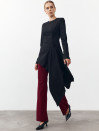 Черная кофта Asymmetry 453 из костюмной ткани