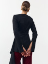Черная кофта Asymmetry 453 из костюмной ткани