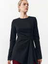 Черная кофта Asymmetry 453 из костюмной ткани