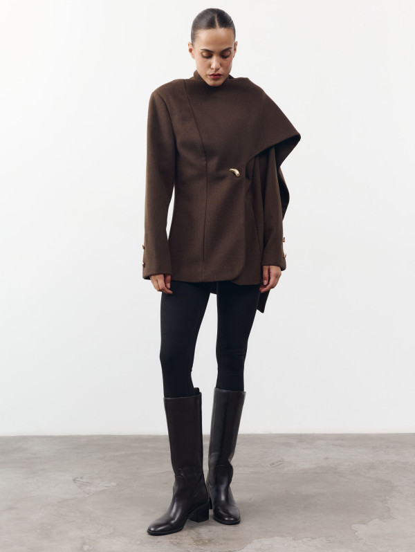 Кашемировое пальто «Cape» – 457 шоколадное Кашемировое пальто «Cape» – 457 шоколадное
